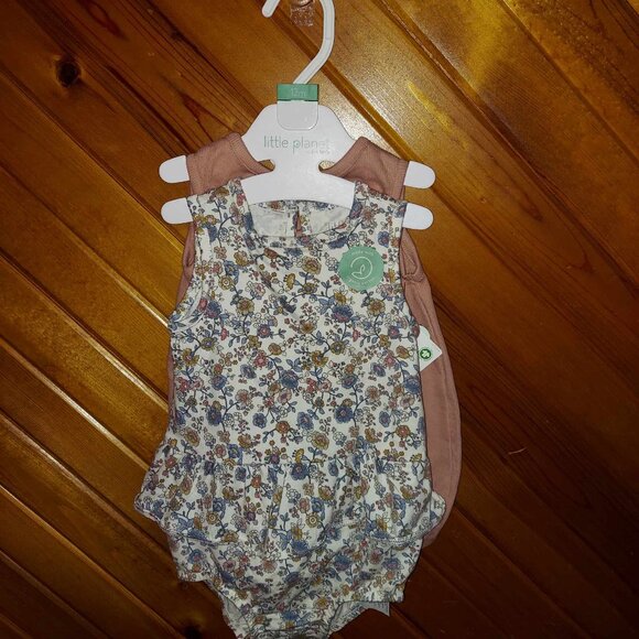 Little Planet by Carter's Organic Baby Girls' 2pk Sunsuit 12m - Picture 4 of 6
